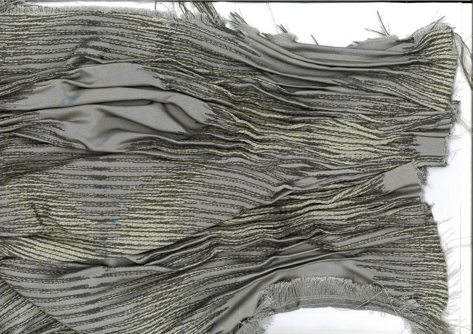 Authority Attire's upholstery fabric worked to a bumpy, manipulated surface
