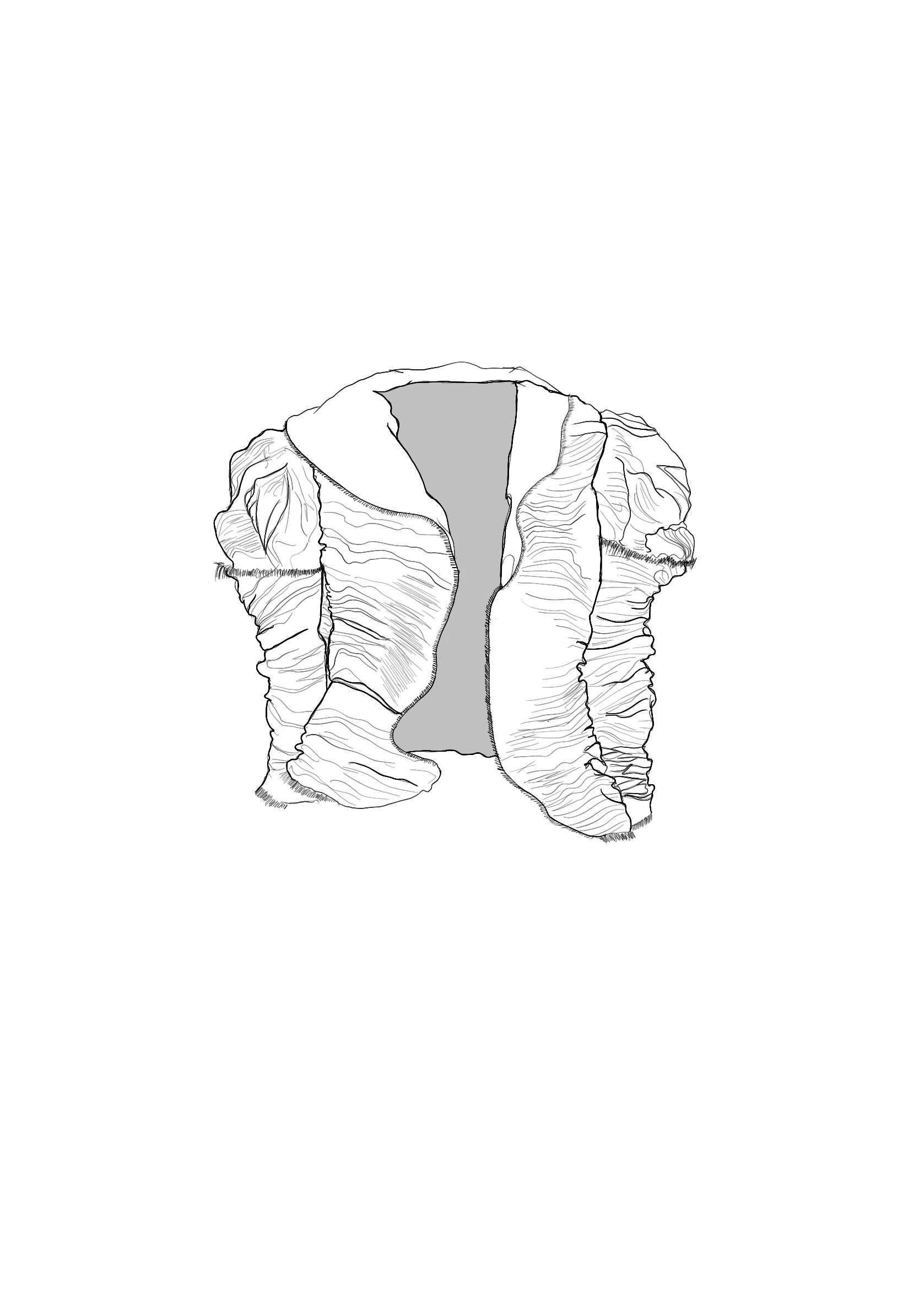 Technical flat drawings, front and back, for Authority Attire