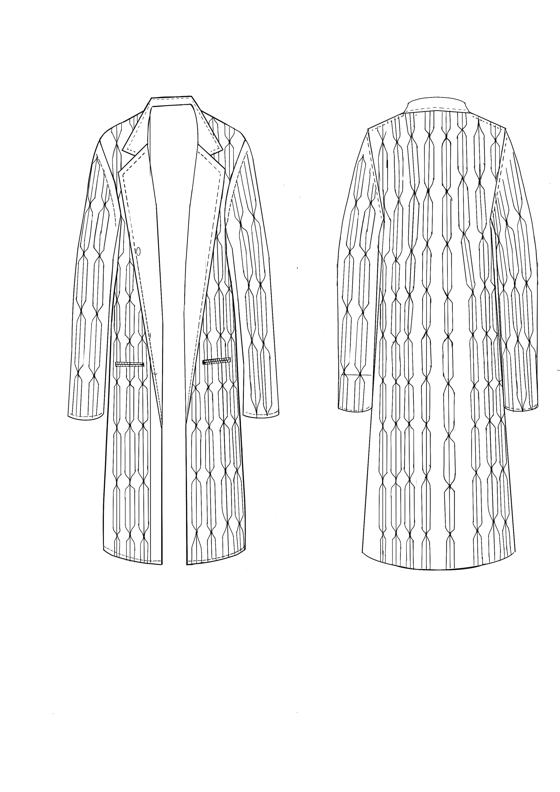 Technical flat drawings, front and back, for The Elon Musk Fit
