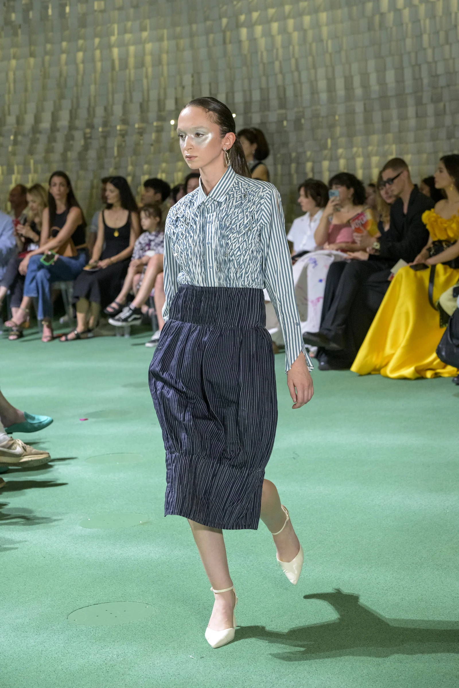 The Paralegal Fit from the SUIT UP collection on the runway at Espace Niemeyer, Paris